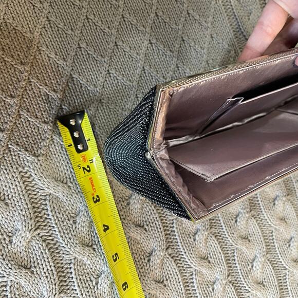 Vintage Charcoal/Black Beaded Clutch - Picture 11 of 12
